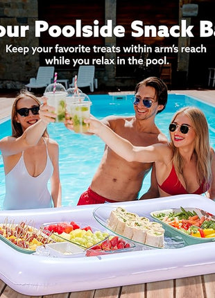 JOYIN 3-Pack Inflatable Serving Bars Cooler - Inflatable Cooler Ice Buffet Salad Serving Trays with Drain Plug, Food Drink Holder for Indoor Outdoor Summer Picnic Beach Pool Luau Party