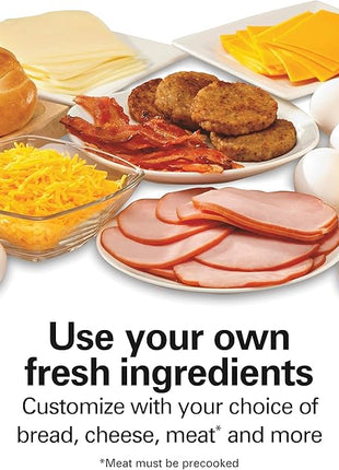 Hamilton Beach Breakfast Sandwich Maker with Egg Cooker Ring, Customize Ingredients, Perfect for English Muffins, Croissants, Mini Waffles, Perfect White Elephant Gifts, Mint (25482)