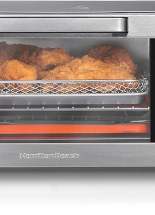 Hamilton Beach Sure-Crisp Air Fryer Toaster Oven Combo, Fits 9” Pizza, 4 Slice Capacity, Powerful Circulation, Auto Shutoff, Stainless Steel (31403)