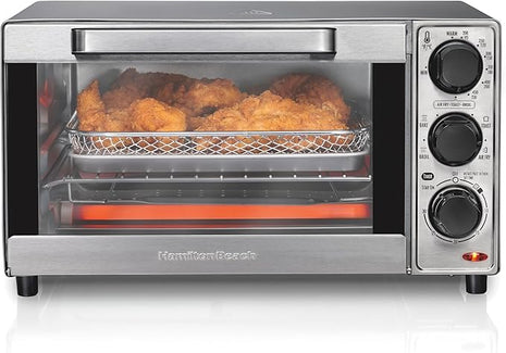 Hamilton Beach Sure-Crisp Air Fryer Toaster Oven Combo, Fits 9” Pizza, 4 Slice Capacity, Powerful Circulation, Auto Shutoff, Stainless Steel (31403)