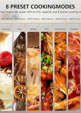 5QT Air Fryer with Touchscreen & View Window - 8-In-1 Digital Airfryer, Oil-Free Cooking, Timer Control, Compact Air Fryer for Home/Kitchen/Dorm Use