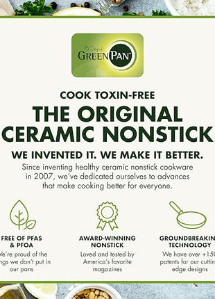 GreenPan Lima Hard Anodized Healthy Ceramic Nonstick 18 Piece Cookware Bakeware Pots and Pans Set, PFAS-Free, Oven Safe, Gray