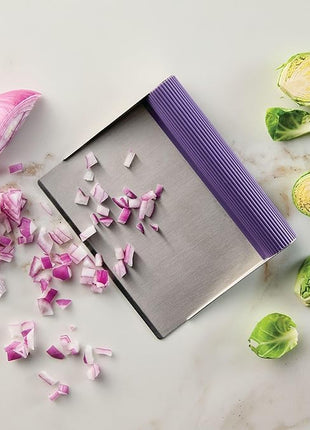 Rachael Ray Tools and Gadgets Stainless Steel Pastry Scraper / Bench Scrape / Kitchen Tool for Baking and Cooking / Dishwasher Safe, Purple