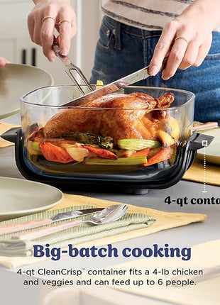 Ninja | Air Fryer | Crispi 4-in-1 Portable Cooking System | 4QT & 6 Cup Glass Containers, Crisper Plates & Storage Lids Included | Microwave, Freezer & Dishwasher Safe | Frosted Lilac | FN101PR