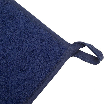 100% Cotton Kitchen Everyday Basic Terry Pot Holder Heat Resistant Coaster Potholder for Cooking and Baking Set of 5 Dark Blue