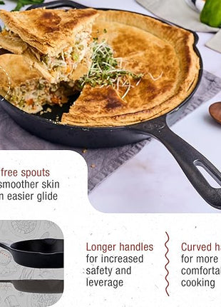 Victoria 12-Inch Cast Iron Skillet, Pre-Seasoned Cast-Iron Frying Pan with Long Handle, Made in Colombia