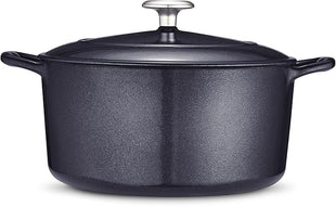 Tramontina 80131/038DS Enameled Cast Iron Covered Round Dutch Oven, 5.5-Quart, Dark Blue