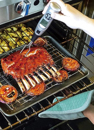 Pot Holders Yarn-Dyed Set of 3 Non Slip Silicone Kitchen Lines Heat Resistant 500℉ Kitchen Gloves BBQ Cooking Baking Cooking Barbecue Microwave Machine Washable (Light Blue Potholders)