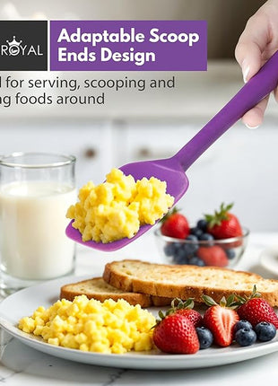 Silicone Spatula Set - 4-Piece Rubber Spatulas Silicone Heat Resistant 600°F for Everyday Task - Seamless Design Kitchen Spatulas for Nonstick Cookware - Purple