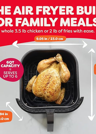 Instant Pot Vortex 6QT XL Air Fryer, 4-in-1 Functions that Crisps, Roasts, Reheats, Bakes for Quick Easy Meals, 100+ In-App Recipes, is Dishwasher-Safe, from the Makers of Instant Pot, Black