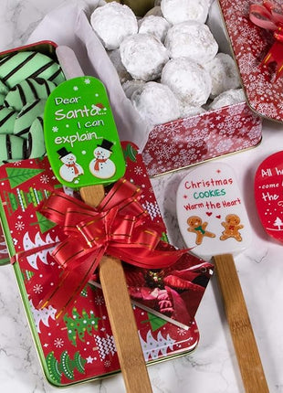 3 Piece Christmas Silicone Spatula Set with lovely bow and gift card. Easy clean, durable, high temperature and stain resistant with bamboo handles.