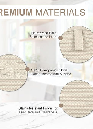 All-Clad Premium Pot Holder & Hot Pad: Heat Resistant to 500 Degrees - 100% Cotton, 10"x6.25" Hot Pad for Kitchen and Barbeque, (1-Pack), Almond