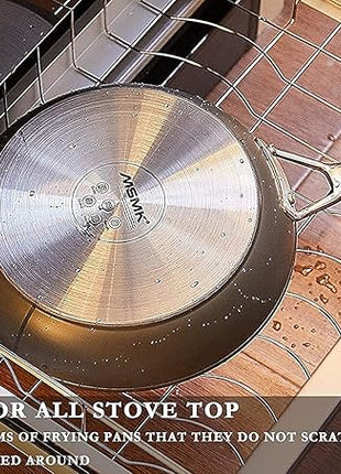 MsMk Small Frying pan, 8-inch Nonstick Durable Egg Omelet Skillet with Stay-Cool Handle, Limestone Non Stick Coating From GRE, 4mm Stainless Steel Base Induction, Oven Safe, Dishwasher Safe