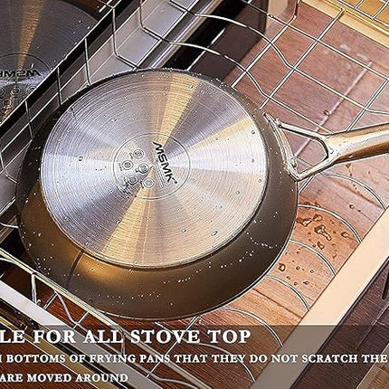 MsMk Small Frying pan, 8-inch Nonstick Durable Egg Omelet Skillet with Stay-Cool Handle, Limestone Non Stick Coating From GRE, 4mm Stainless Steel Base Induction, Oven Safe, Dishwasher Safe