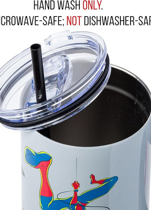 Silver Buffalo Marvel Spiderman Stainless Steel Tumbler with Handle Featuring Spider-Gwen, Miles Morales, and Spiderman, Fits In Standard Cup Holder, 40 Ounces