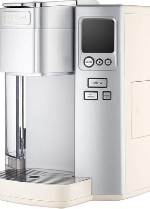 Cuisinart Coffee Maker, Single Serve 72-Ounce Reservoir Coffee Machine, Programmable Brewing & Hot Water Dispenser, Stainless Steel, Cream