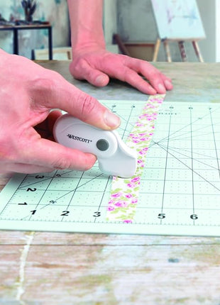 Westcott Titanium-Bonded Minis for Crafts and Sewing, Including Scissors for Fabric and Paper and Rotary Cutter, 2-Piece Set