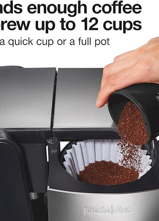 Proctor Silex Electric Coffee Grinder for Beans, Spices and More, Stainless Steel Blades, Makes upto 12 Cups, Black