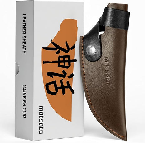 Matsato Kitchen Knife Leather Sheath, Japanese Steel Chef's Knife Holder Perfect for Cutting and Chopping, 6.3 Inch Knives holder
