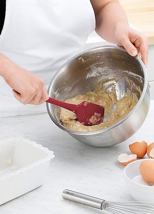 Tovolo Flex-Core All Silicone Spatula, Tapered Silicone Edge for Scraping, Ergonomic Handle, Heat-Resistant Rubber Spatula, BPA-Free & Dishwasher Safe Baking Tool & Kitchen Utensil