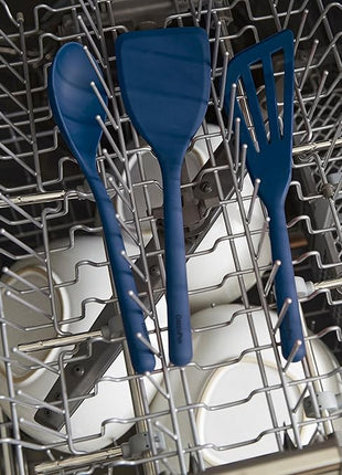 GreenPan Silicone Mixing Spatula, Scraping Baking Cooking Kitchen Utensil, Flexible Rubber Nonstick Cookware, Rigid Steel Core, Heat-Resistant, Anti-Slip Handle, BPA-Free, Dishwasher Safe, Blue