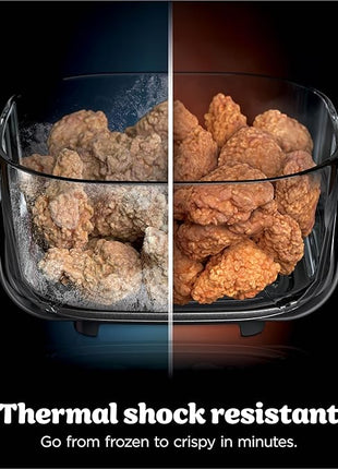 Ninja Crispi Air Fryer, Microwave, Freezer & Dishwasher Safe, Non Toxic Glass Portable Cooking System, 4 QT & 6 Cup Glass Containers with Storage Lids, Easy Meals, Air Fry, Bake, Stone, FN101ST