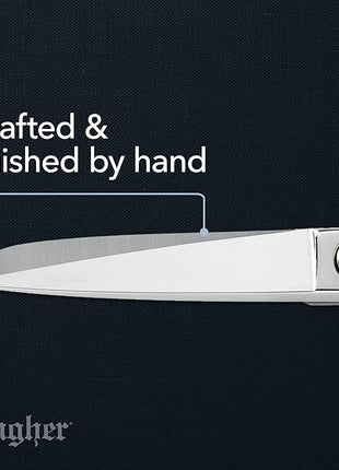 Gingher 5" Fabric Scissors, Premium Forged Steel Fabric Shears, Sharp Knife Edge Sewing Scissors for Cutting Cloth with Protective Sheath, Ambidextrous Design