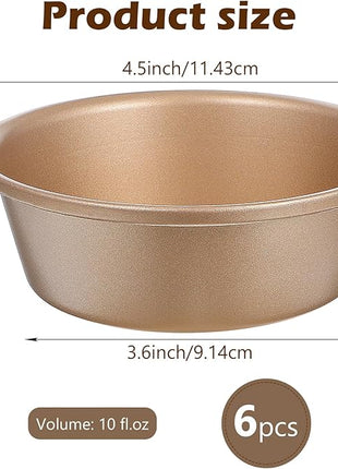 6PCS Air Fryer Jumbo Muffin Cupcake Pans, Mini Pie Pan, 4 Inch Hamburger Bun Mold, Non-Stick Air Fryer Egg Baking Pan Individual Mini Cake Pans for Baking