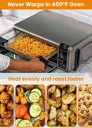 for Ninja Foodi Replacement Air Fryer Oven Basket, Original Replacement Baking Trays for NINJA DT201 DT251 Foodi Digital Air Fryer Oven, Mesh Basket, Ideal Accessories for Frying and Dehydrating