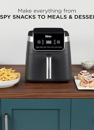 Ninja | Air Fryer Pro XL | 6.5QT Capacity fits up to 9lbs of Wings| 7-in-1 Max Crisp, Broil, Air Fry, Roast, Bake, Reheat & Dehydrate | Dishwasher Safe Parts | Space Saving | Grey | AF182AMZ