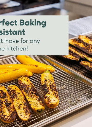 Ultra Cuisine Heavy Duty Cooling Rack for Cooking and Baking - Professional Grade Premium100% Stainless Steel Baking Rack & Wire Cooling Mesh for Roasting & Grilling - Dishwasher Safe - 11.5" x 16.5"