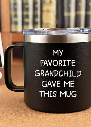 Christmas Gift for My Grandpa - My Favorite Grandchild Gave Me This Mug Tumbler - Grandfather Gift from Grandkids Granddaughter Grandson Best Father's Day Gifts, Birthday or Retirement Cup for Him