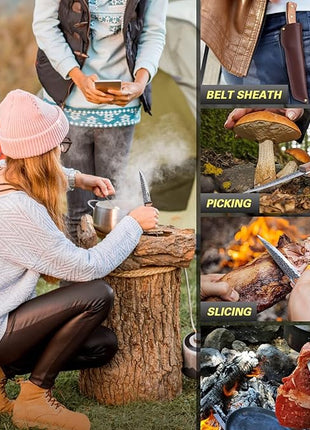 Huusk Knives from Japan, Boning Knife for Meat Cutting 6 inch, Butcher Knife for Brisket Trimming, Viking knife with Sheath, Full Tang Kitchen Utility Knife, Gift for Fathers