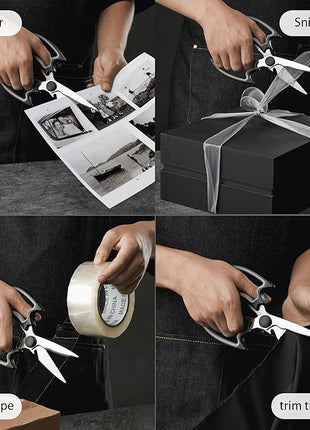 Magnetic Kitchen Scissors All Purpose 2 Pack - Halloween Bat Kitchen Shears - Heavy Duty Stainless Steel Cooking Shears for Cutting Meat, Food, Poultry - Featuring a Magnetic Protective Sheath