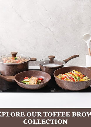 SENSARTE Nonstick Frying Pan Skillet, Granite Coating Omelette Pan, Healthy Stone Cookware Chef's Pan PFOA Free, Toffee Brown (11 Inch)