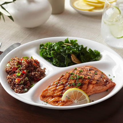 Corelle Winter Frost White 8.5"/21,6 cm Divided Luncheon Plate, Pack of 6