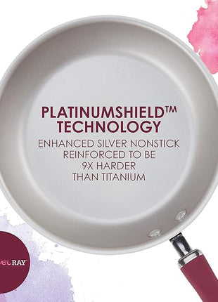 Rachael Ray Create Delicious Nonstick Cookware Pots and Pans Set, 13 Piece, Burgundy Shimmer