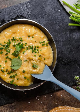 Upgrade Silicone Spatula Spoon Set,VOVOLY Heat Resistant Rubber Spoonula, Seamless Non-Stick Flexible Scrapers for Baking Mixing Tool,3 Pack,Starry Blue