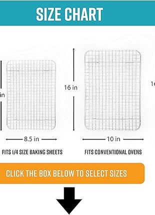Goson Heavy Duty Stainless Stain Bakeware, Baking, Cooling, Oven Roasting, Broiler Rack, 8in by 10in, Cross Wire, Pack of 2, Compatible with Various Baking Sheets Oven Pans