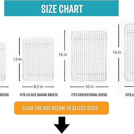 Goson Heavy Duty Stainless Stain Bakeware, Baking, Cooling, Oven Roasting, Broiler Rack, 8in by 10in, Cross Wire, Pack of 2, Compatible with Various Baking Sheets Oven Pans