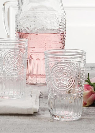 Bormioli Rocco Romantic Set Of 6 Tumbler Glasses, 11.5 Oz. Clear Crystal Glass, Made In Italy.