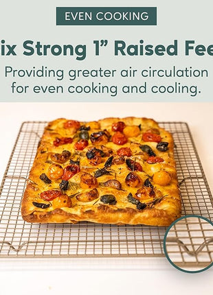 Ultra Cuisine Heavy Duty Cooling Rack for Cooking and Baking - Professional Grade Premium100% Stainless Steel Baking Rack & Wire Cooling Mesh for Roasting & Grilling - Dishwasher Safe - 11.5" x 16.5"