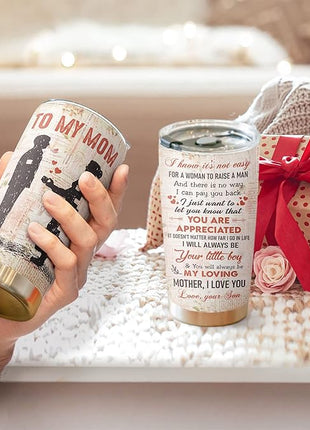 Macorner Mothers Day, Birthday Gifts for Mom, Women & Christmas Gifts From Son, Kids, Stainless Steel Tumbler 20oz