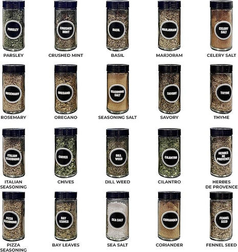 Spicy Shelf with 20 Jars of Spices inclded - Expandable Spice Rack and Stackable Cabinet & Pantry Organizer - Cabinet Spice Racks for inside Cabinets