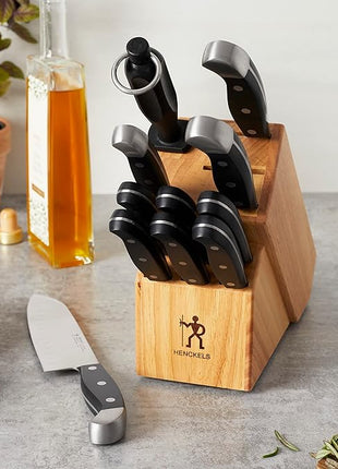 HENCKELS Premium Quality 12-Piece Statement Knife Set with Block, Razor-Sharp, German Engineered Informed by over 100 Years of Masterful Knife Making, Lightweight and Strong, Dishwasher Safe