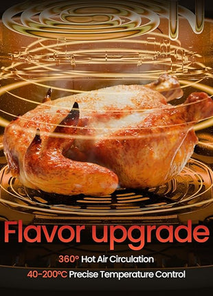 TOPZEE Air Fryer 12-in-1 with 5.5 QT Large Capacity, Compact Air Fryer, 100-400℉ Precise Heat, 360°Hot Air Circulation, 95% Less Oil, Bake, Dry, Reheat, Frozen, Broil, Proof, Black