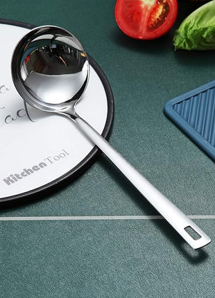 Stainless Steel Ladle, Berglander Soup Ladle, Cooking Ladle, Kitchen Ladle, Metal Soup Spoon For Cooking Non-Stick And Heat Resistant, Dishwasher Safe, Easy to Clean