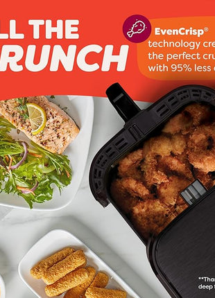 Instant Pot Vortex 6QT XL Air Fryer, 4-in-1 Functions that Crisps, Roasts, Reheats, Bakes for Quick Easy Meals, 100+ In-App Recipes, is Dishwasher-Safe, from the Makers of Instant Pot, Black