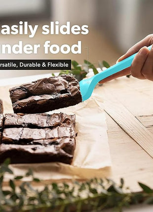 New DI ORO Silicone Turner Spatula Set - Kitchen Spatulas for Nonstick Cookware - Cooking Utensils for Flipping Eggs & Pancakes - 600°F Heat-Resistant BPA Free Turners - Dishwasher Safe (4pc, Teal)