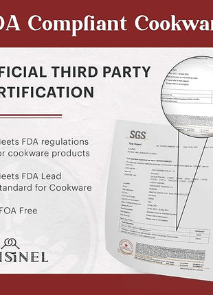 Cuisinel Cast Iron Skillets Set - 10" + 12"-Inch Pre-Seasoned Frying Pans + Removable Silicone Handle Holder Grips + Pan Scraper - Oven-Safe Cookware Kit + Accessories + Handle Helper